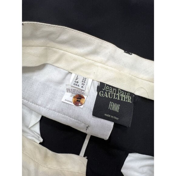 Vintage Jean Paul Gaultier Femme Wide Leg Trousers in Black - Picture 5 of 5